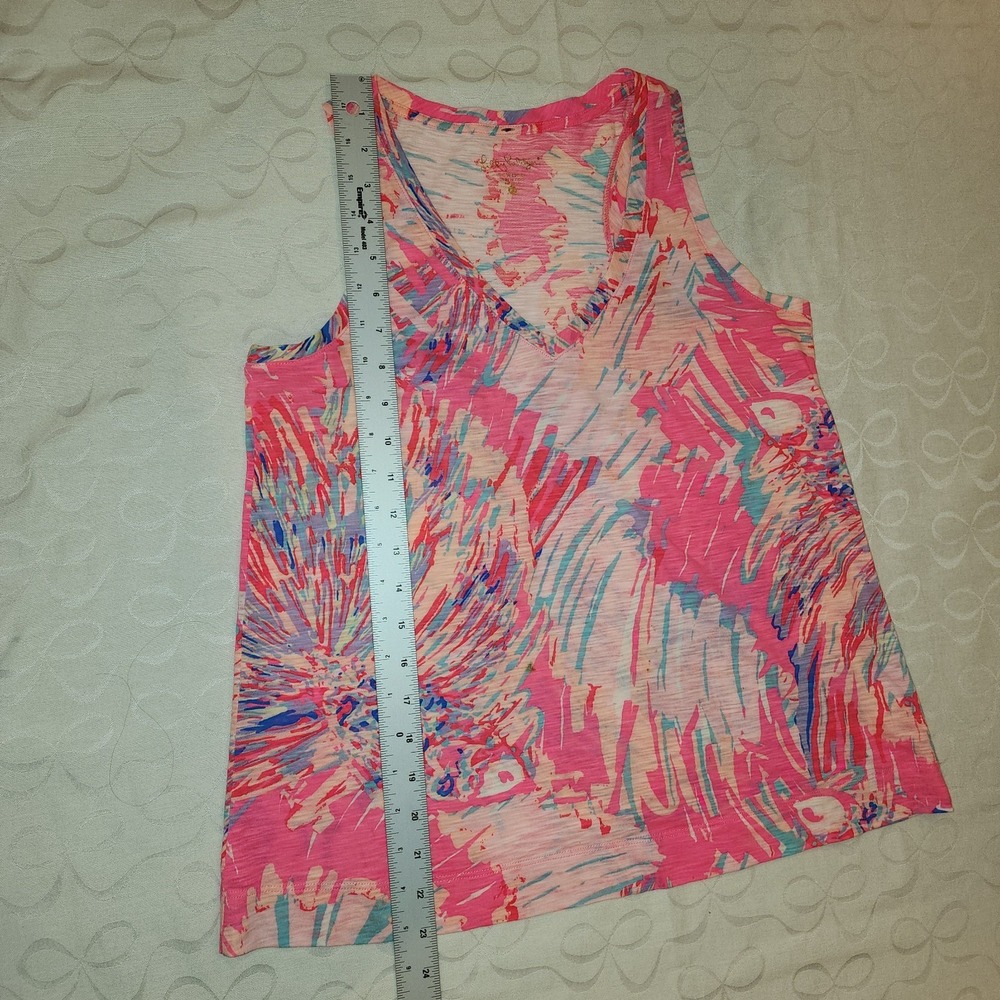 Lilly Pulitzer V-Neck Tank Top Size Small Pink Preppy Resortwear Beachy Cruise - Picture 7 of 7
